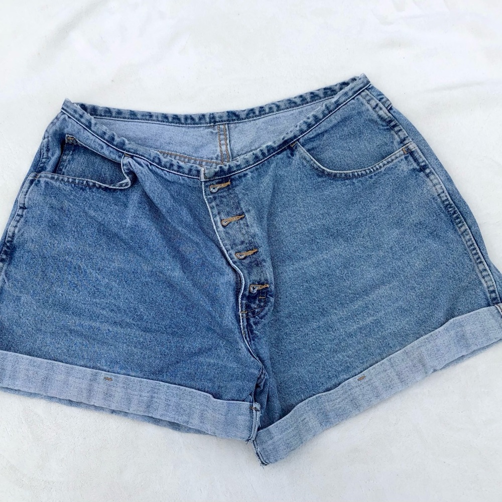 Vintage Gitano Denim Shorts High Waisted Buttonfly Light Wash Sz. 18